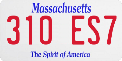 MA license plate 310ES7