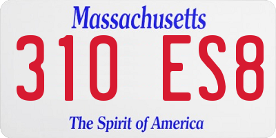 MA license plate 310ES8