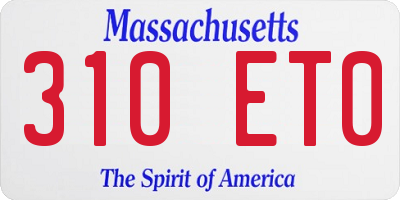 MA license plate 310ET0