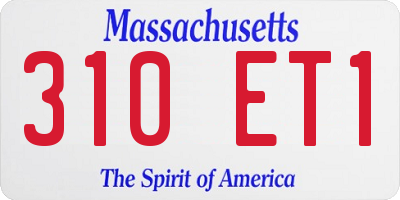 MA license plate 310ET1