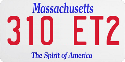 MA license plate 310ET2