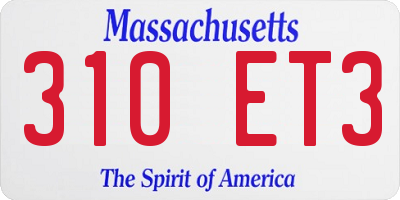 MA license plate 310ET3