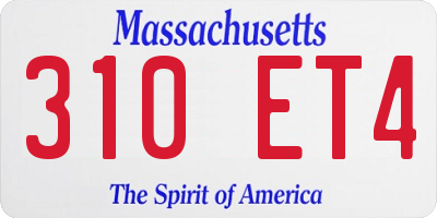 MA license plate 310ET4