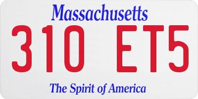 MA license plate 310ET5