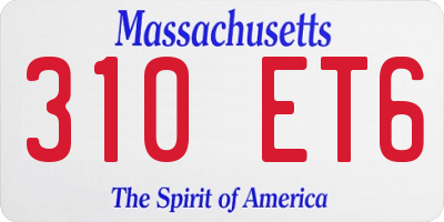 MA license plate 310ET6