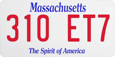 MA license plate 310ET7