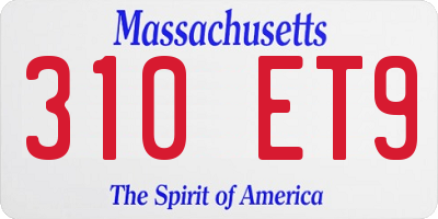 MA license plate 310ET9