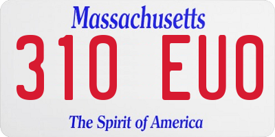 MA license plate 310EU0