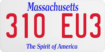 MA license plate 310EU3