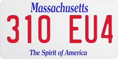 MA license plate 310EU4