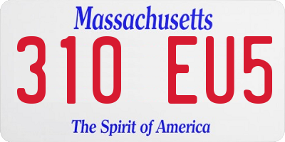 MA license plate 310EU5