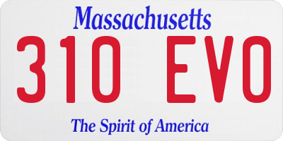 MA license plate 310EV0