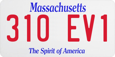 MA license plate 310EV1