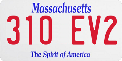 MA license plate 310EV2