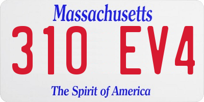 MA license plate 310EV4