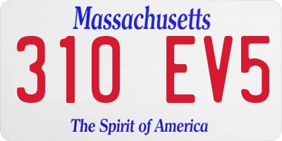 MA license plate 310EV5