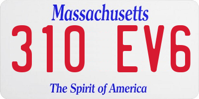 MA license plate 310EV6