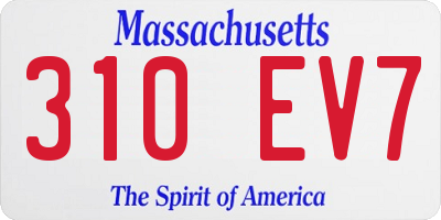 MA license plate 310EV7
