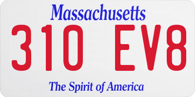 MA license plate 310EV8
