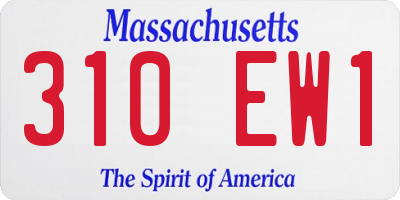 MA license plate 310EW1