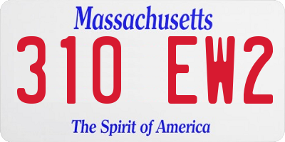 MA license plate 310EW2