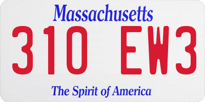 MA license plate 310EW3