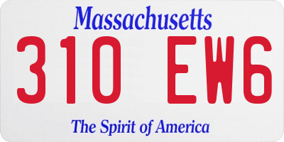 MA license plate 310EW6