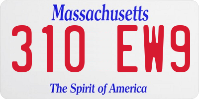 MA license plate 310EW9