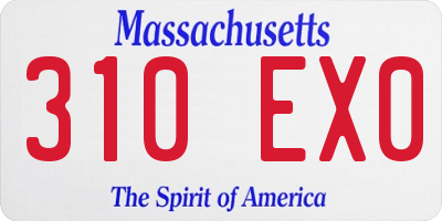 MA license plate 310EX0