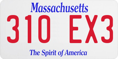 MA license plate 310EX3