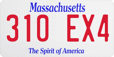 MA license plate 310EX4