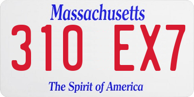 MA license plate 310EX7