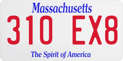 MA license plate 310EX8