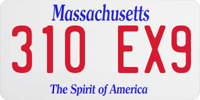 MA license plate 310EX9