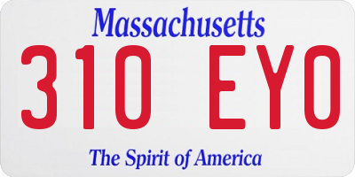 MA license plate 310EY0