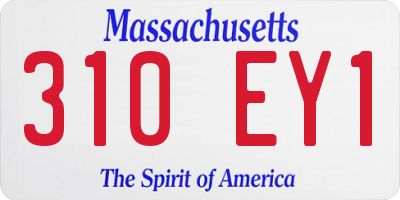 MA license plate 310EY1
