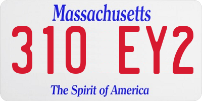 MA license plate 310EY2