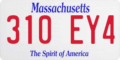MA license plate 310EY4