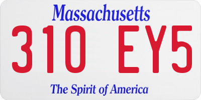 MA license plate 310EY5