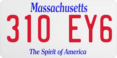 MA license plate 310EY6