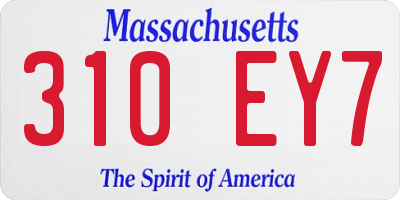 MA license plate 310EY7