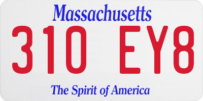 MA license plate 310EY8