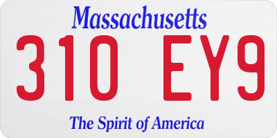 MA license plate 310EY9