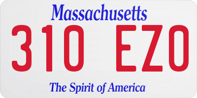 MA license plate 310EZ0