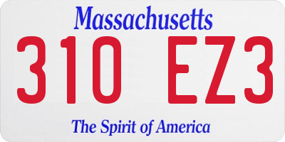 MA license plate 310EZ3