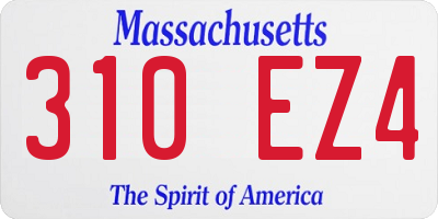 MA license plate 310EZ4