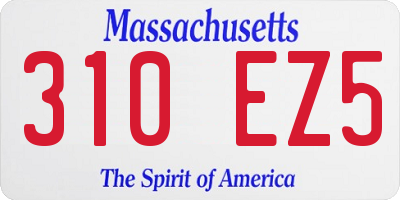 MA license plate 310EZ5