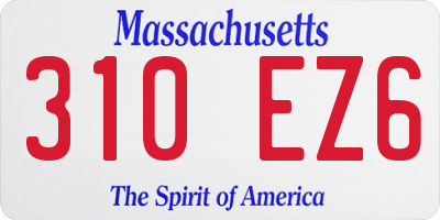 MA license plate 310EZ6