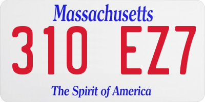 MA license plate 310EZ7