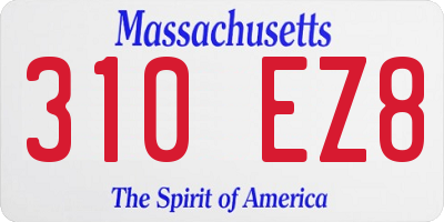 MA license plate 310EZ8